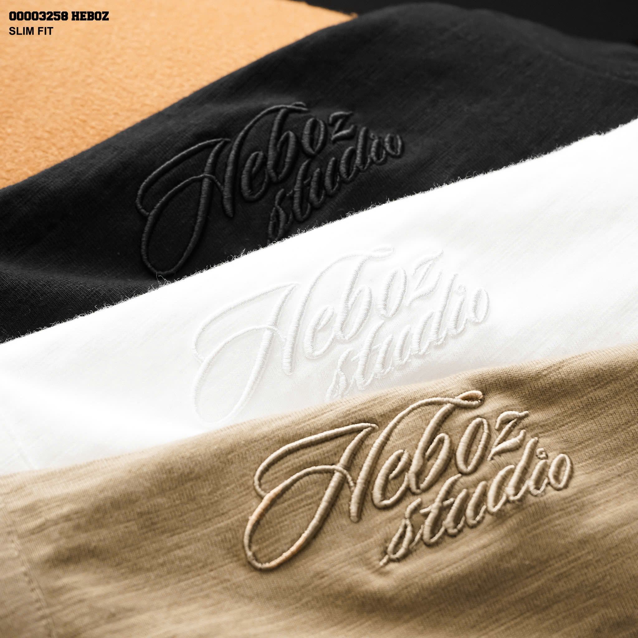  Áo thun Heboz henley cotton xước 3M - 00003258 