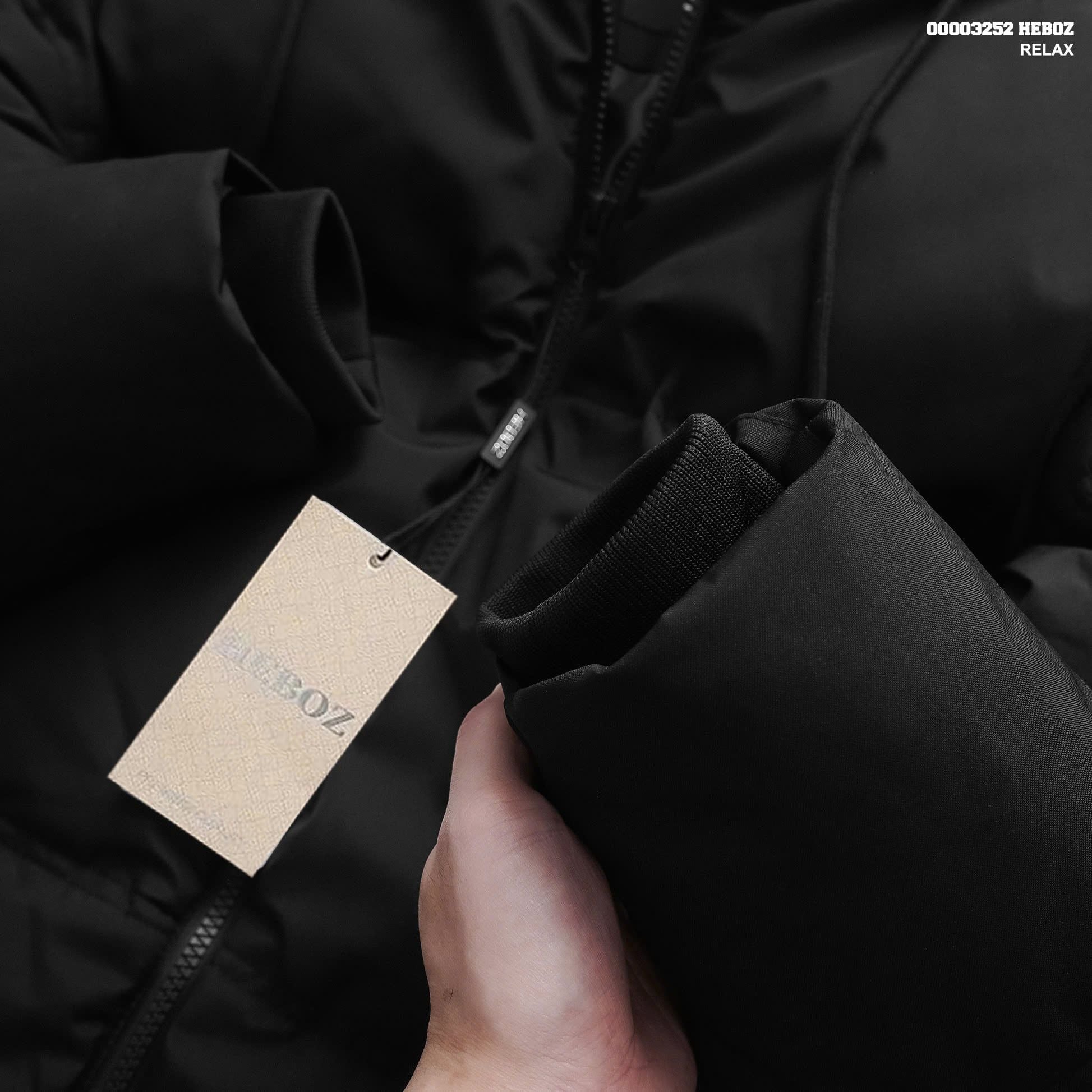  Áo khoác phao Heboz black relax - 00003252 
