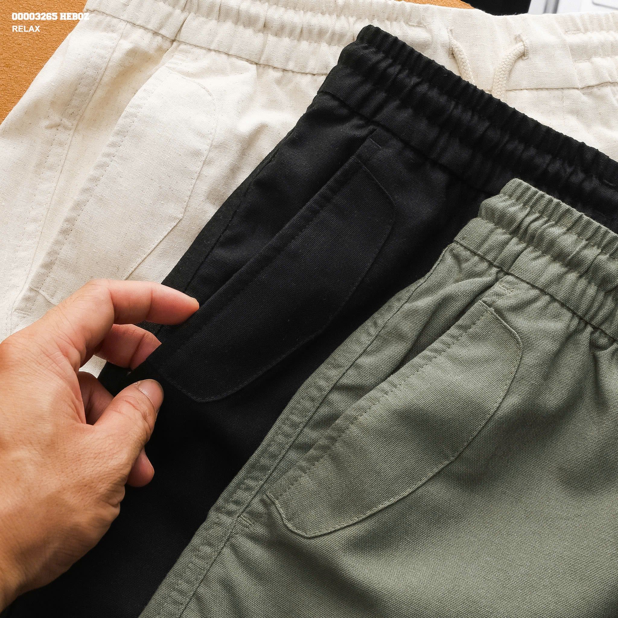  Quần short Heboz linen lưng thun 3M - 00003265 