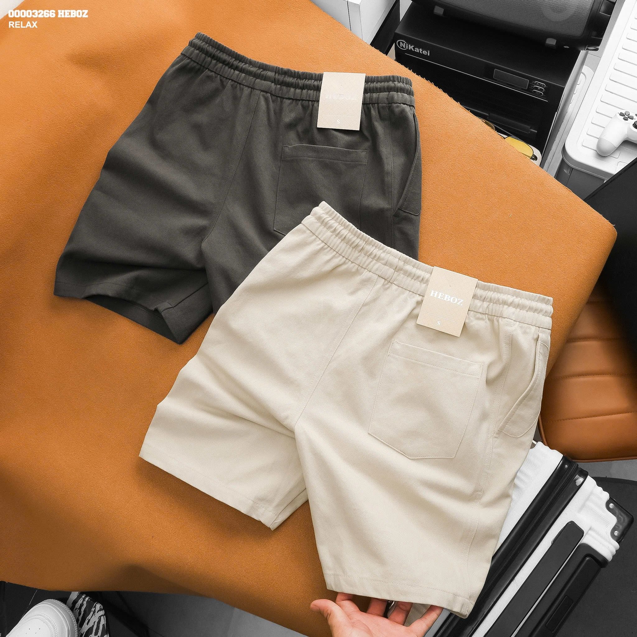  Quần short Heboz kaki lưng thun relax 4M - 00003266 