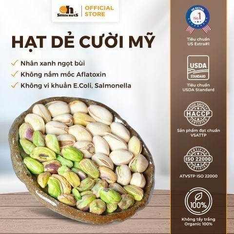  Nhân Hạt Dẻ Cười Mỹ (Rang Muối Hồng Himalaya) Oh Smile Nuts - Hủ 200g 