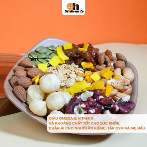  Hạt Tổng Hợp Mix Trái Cây Sấy Oh Smile Nuts 160g – Sự Kết Hợp Hoàn Hảo Giữa Hạt Dinh Dưỡng Và Trái Cây Tự Nhiên 