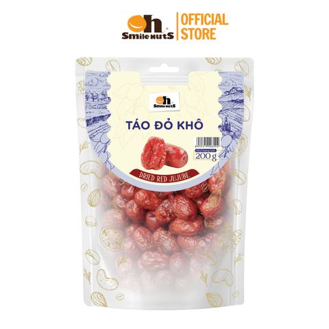  Táo Đỏ Khô Tân Cương - Túi Zipper 200g - Oh Smile Nuts 