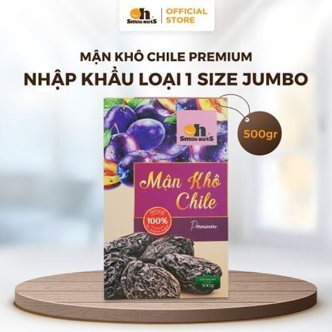  Mận khô Chile Oh Smile Nuts hộp giấy 500g - Trái Cây Sấy Ngọt Thanh, Mọng Mềm Tự Nhiên Từ Chile 