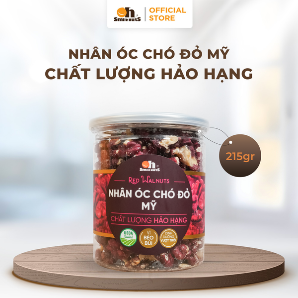 Nhân Óc Chó Đỏ Mỹ - Hũ nhựa 215g - Oh Smile Nuts
