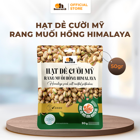 Hạt dẻ cười Mỹ rang muối Hồng Himalaya túi Zip 50g chính hãng - Oh Smile Nuts 