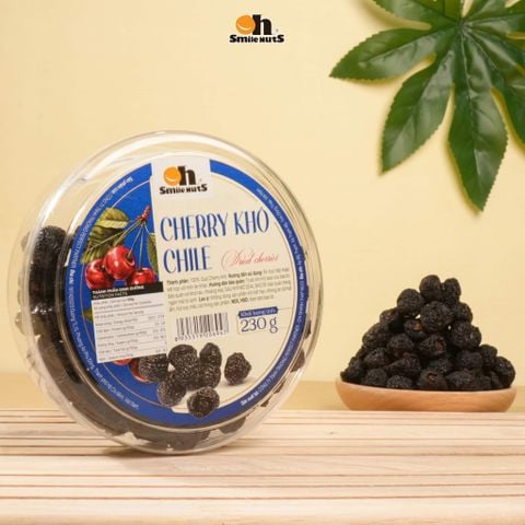  Cherry Khô Chile Oh Smile Nuts Hộp tròn 230g | Trái Cây Sấy khô Hữu Cơ, Dẻo Mềm Ngon Tự Nhiên, Ăn Vặt Healthy 