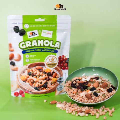  Granola Không Chiên Vẫn Ngon 140g - Bữa Sáng Tiện Lợi Từ Ngũ Cốc Và Hạt Dinh Dưỡng 