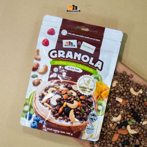  Granola Không Chiên Vẫn Ngon Vị Cacao 140g – Giòn Thơm Tự Nhiên, Tiện Lợi Cho Mọi Bữa Ăn 