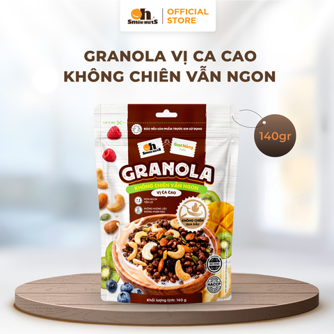  Granola Không Chiên Vẫn Ngon Vị Cacao 140g – Giòn Thơm Tự Nhiên, Tiện Lợi Cho Mọi Bữa Ăn 
