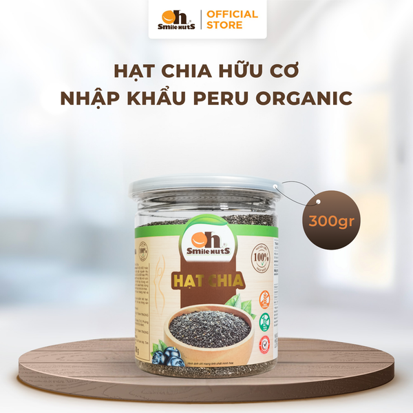 Hạt Chia Đen Hữu Cơ - Hũ nhựa 300g - Oh Smile Nuts