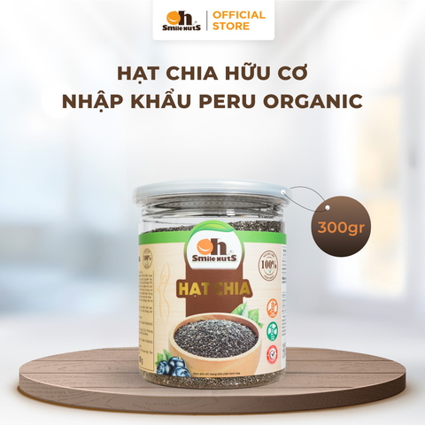  Hạt Chia Đen Hữu Cơ - Hũ nhựa 300g - Oh Smile Nuts 