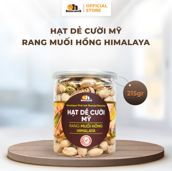 Hạt Dẻ Cười Mỹ Rang Muối Hồng Himalaya - Hũ Nhựa 215g - Oh Smile Nuts