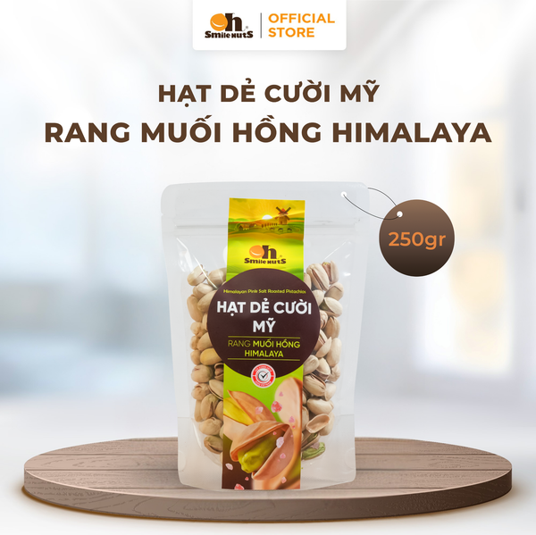 Hạt Dẻ Cười Rang Muối Hồng Himalaya - Túi Zipper 250g - Oh Smile Nuts