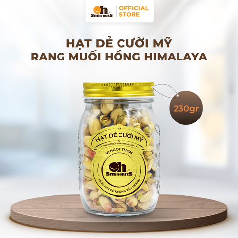  Hạt Dẻ Cười Mỹ (Rang Muối Hồng Himalaya) Oh Smile Nuts - Hủ 230g 