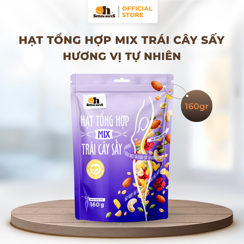 Hạt Tổng Hợp Mix Trái Cây Sấy Oh Smile Nuts 160g – Sự Kết Hợp Hoàn Hảo Giữa Hạt Dinh Dưỡng Và Trái Cây Tự Nhiên 