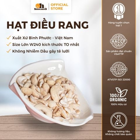  Hạt Điều Rang Củi Bình Phước - Túi Zipper 400g - Oh Smile Nuts 