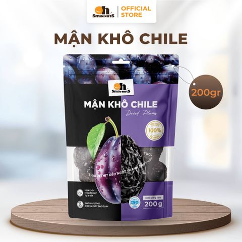  Mận Khô Chile Oh Smile Nuts túi Zip 200g - Không Đường, Giàu Vitamin K, Chất Xơ, Ăn Vặt Healthy Tốt Cho Tim Mạch 