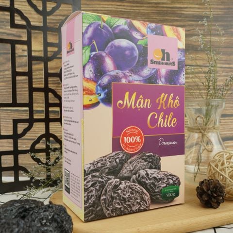  Mận khô Chile Oh Smile Nuts hộp giấy 500g - Trái Cây Sấy Ngọt Thanh, Mọng Mềm Tự Nhiên Từ Chile 