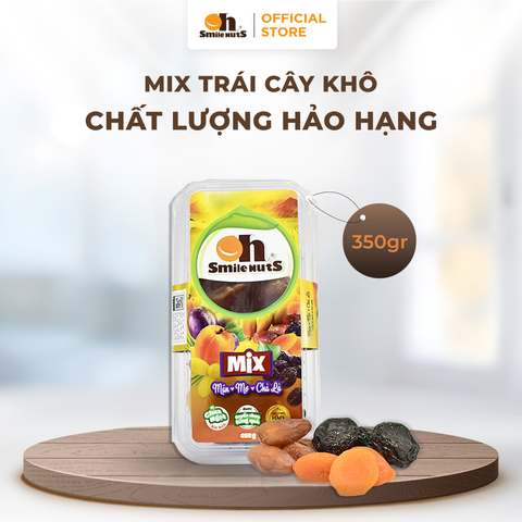  Mix Trái Cây Khô Smile Nuts Hộp 350g (Mận Chile, Mơ Thổ Nhĩ Kỳ và Chà Là) 