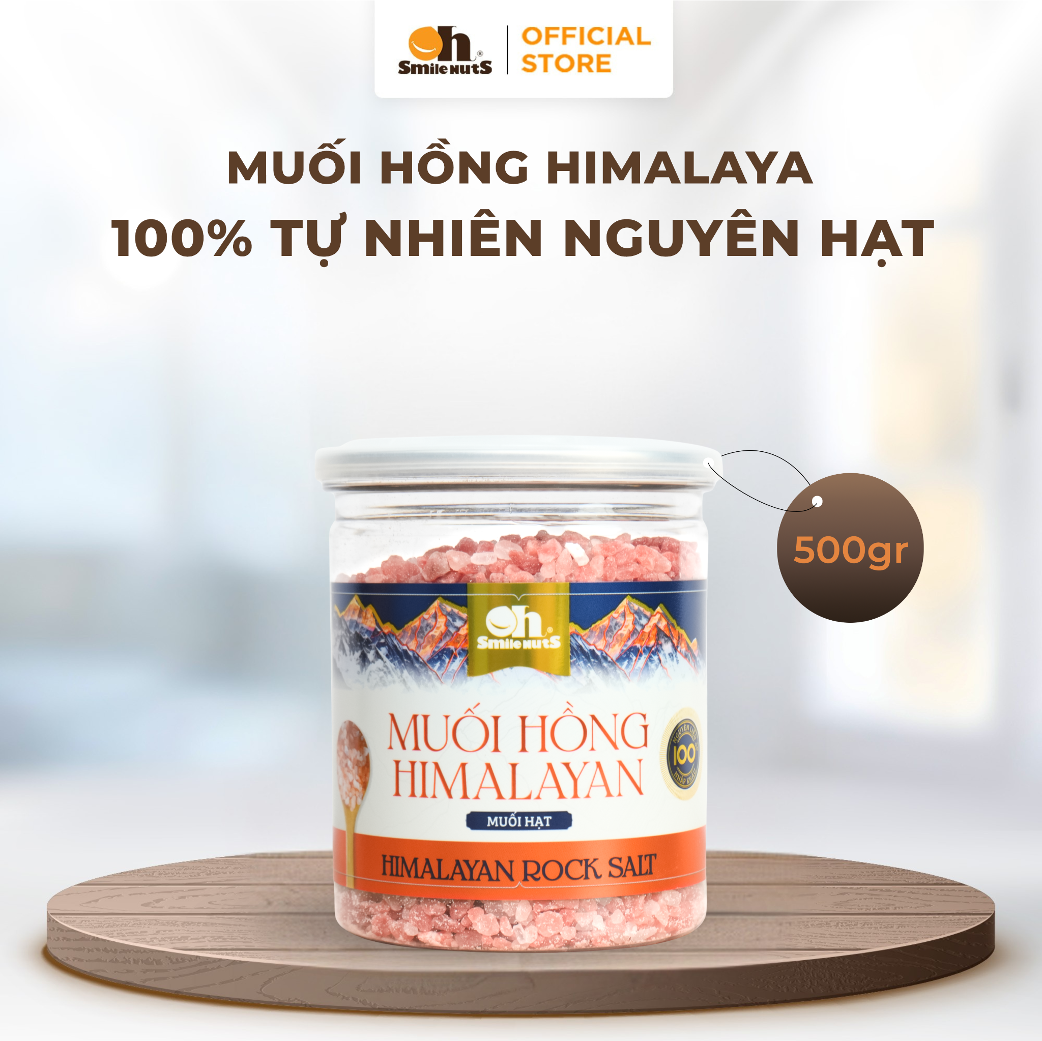 Muối Hồng Himalaya Dạng Hạt - Hũ Nhựa 500g - Oh Smile Nuts