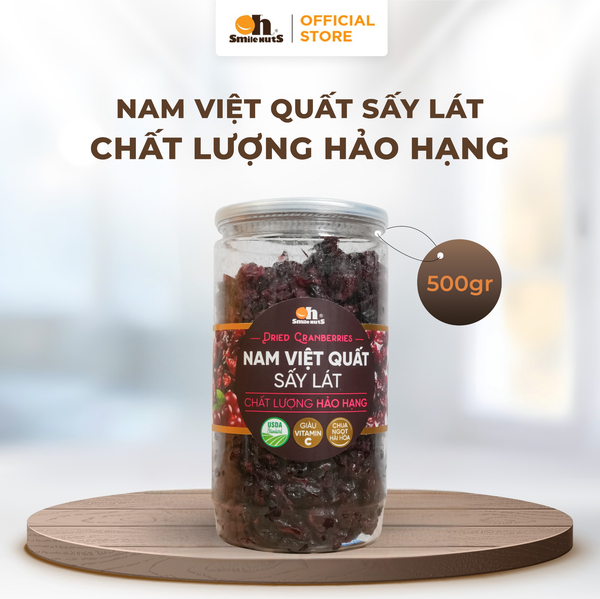 Nam Việt Quất (Cranberry) - Hũ Nhựa 500 gram - Oh Smile Nuts