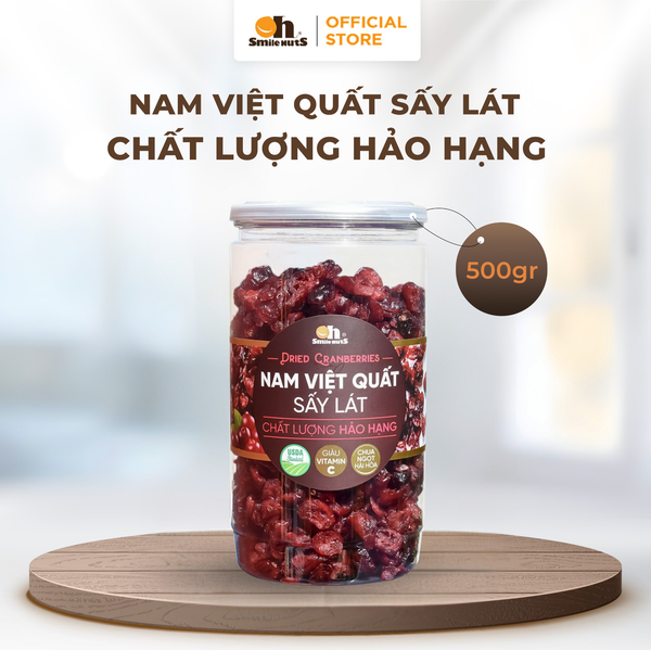 Nam Việt Quất (Cranberry) - Hũ Nhựa 500 gram - Oh Smile Nuts