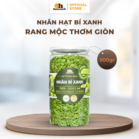  Nhân Bí Xanh Tươi Dùng Để Nấu Sữa Smile Nuts Hộp 500g 