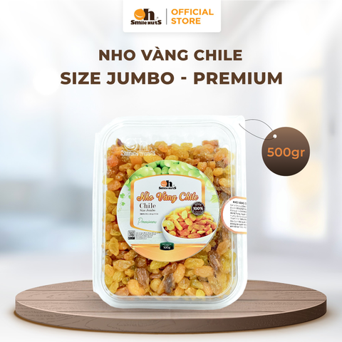  Nho Khô Vàng Hộp Nhựa 500g - Nhập Khẩu Từ Chile 