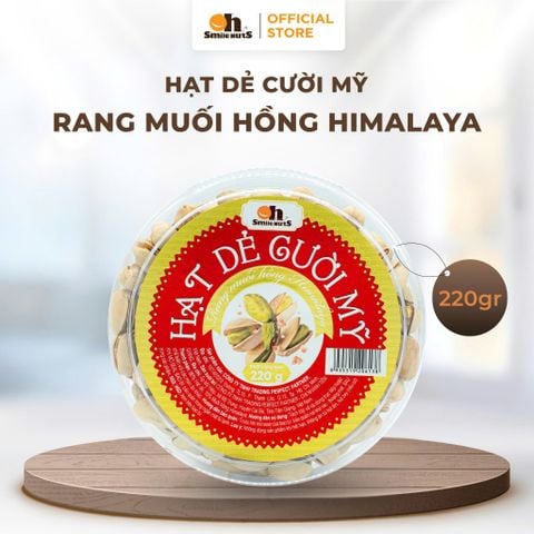  Hạt Dẻ Cười Mỹ Rang Muối Hồng Himalaya - Hộp Tròn 220g - Oh Smile Nuts 