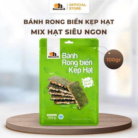  Bánh Rong Biển Kẹp Hạt Dinh Dưỡng - Túi 100 Gram - Oh Smile Nuts 