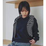  Sweatshirt PROJECT M V-Neck xuất Hàn dành cho Nữ. Chất vải nỉ 2 da. 