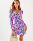  Romper Lilly Pulitzer Jemma Botanical Print Long Sleeve Wrap Front. 