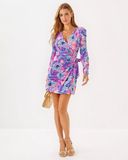  Romper Lilly Pulitzer Jemma Botanical Print Long Sleeve Wrap Front. 