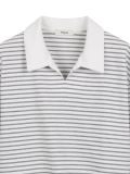  Polo tay dài Polham Double Knit Slit Collar Striped dành cho Nữ. 