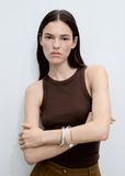 Áo ba lỗ Mango Bonico Cotton Blend Ribbed dành cho Nữ. 
