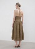  Đầm Mango Midi dress with ruched check detail dành cho Nữ. 