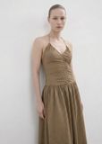  Đầm Mango Midi dress with ruched check detail dành cho Nữ. 