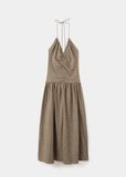  Đầm Mango Midi dress with ruched check detail dành cho Nữ. 