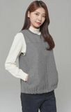  Gile CRD Round neck zip-up vest dành cho Nữ. Chất vải nỉ dày dặn, mềm mịn, ấm áp. 