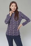  Áo CRD 1/4 zip Frill-neck printed dành cho Nữ. Chất thun mềm mịn, co giãn thoải mái. 