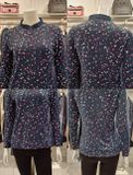  Áo CRD HENLEY Frill Neck Print. Chất thun mềm mịn, co giãn thoải mái. 