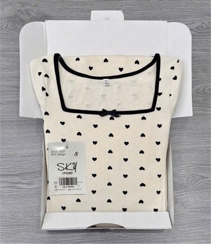 SKY9028 ĐẦM BODY CHẤM BI (KEM)