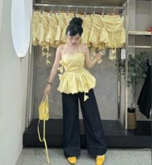 VGU0538 - SET ÁO ỐNG VÀNG - QUẦN DÀI ( KÈM DÂY)