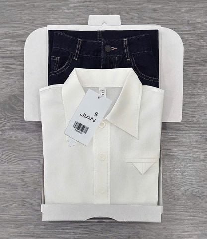 TB9004 SET SƠMI BO EO - CHÂN VÁY JEAN
