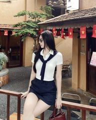 VGU1307 SET ÁO POLO - CHÂN VÁY NGẮN KÈM CHOÀNG