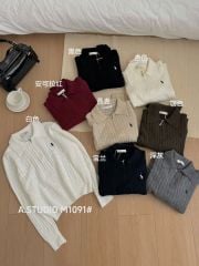 LEN4962 POLO LEN NGỰA KHÓA KÉO (DA) M1091