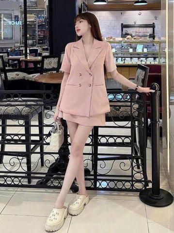 TB8894 SET ÁO VEST - CHÂN VÁY NGẮN (DA)