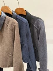 QCC3016 KHOÁC DẠ CỔ DA KHÓA KÉO (NÂU)