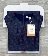 KS1179 ĐẦM JEAN HOA ĐỎ